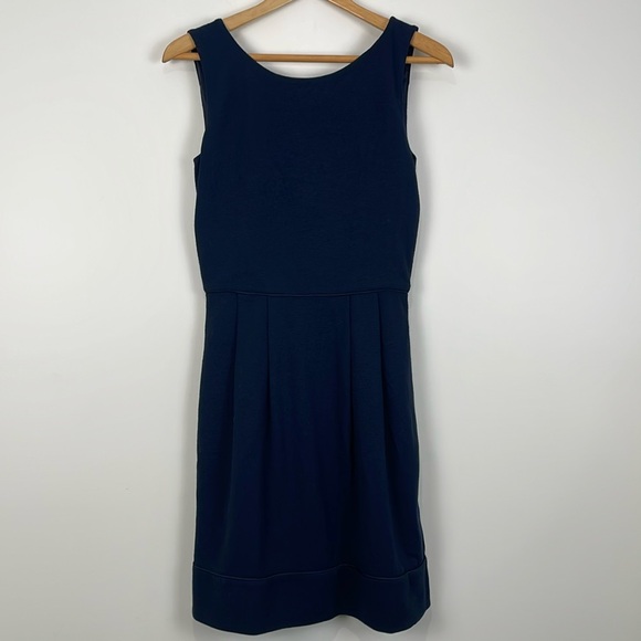 Diane von Furstenberg Women’s 2 Wool Blend Dress Sleeveless Navy Blue Pockets - Picture 1 of 10